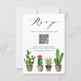 Boho gepotted Sukkulenten und Cactus Wedding QR Co RSVP Karte