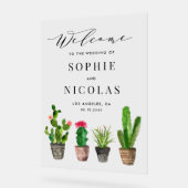 Boho gepotted Sukkulents und Cactus Summer Wedding Acrylschild (Winkel)
