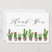 Boho gepotted Sukkulents und Cactus Summer Wedding Dankeskarte (Vorderseite)