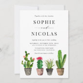 Boho gepotted Sukkulents und Cactus Summer Wedding Einladung (Vorderseite)