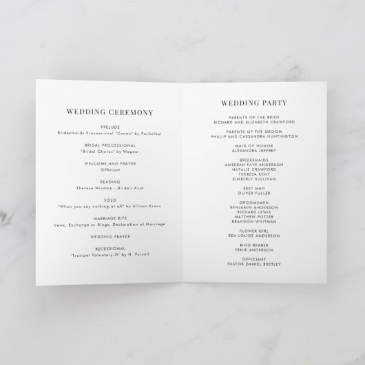 Boho gepotted Sukkulents und Cactus Summer Wedding Programm (Innenseite)