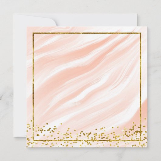 Boho Gerahmt Gold Foil Pampas Grass Wedding Einladung (Rückseite)