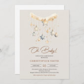 Boho geschlechtsneutrale Kupfer-rostige Babyspiels Einladung (Vorne/Hinten)