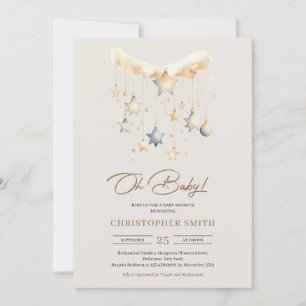 Boho geschlechtsneutrale Kupfer-rostige Babyspiels Einladung