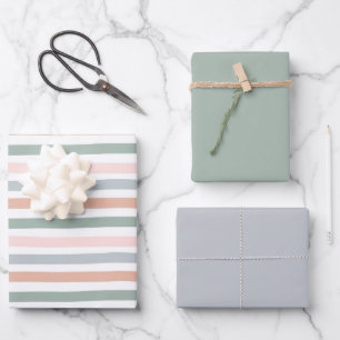 Boho-gestreifte Geburtstags- oder Baby-Party für J Geschenkpapier Set