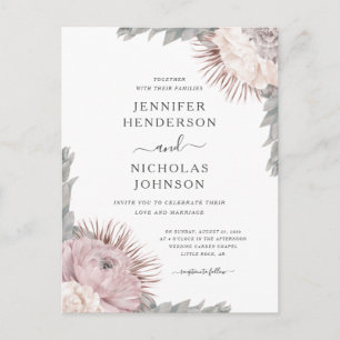 Boho getrocknete Blume Dusty Rose Einladung Hochze