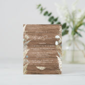 Boho getrocknete Blume und Brautparty aus Holz Einladung (Stehend Vorderseite)