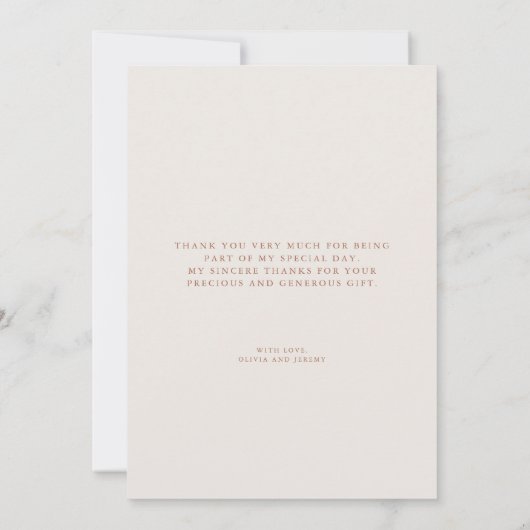 Boho getrocknete Blume und Pampas-Gras-Hochzeit Dankeskarte (Rückseite)