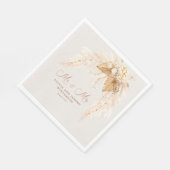 Boho getrocknete Blume und Pampas-Gras-Hochzeit Serviette (Ecke)