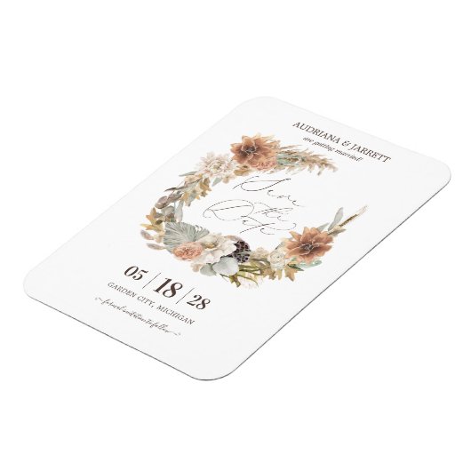 Boho getrocknete Blumenpampas Grass Herbst Magnet (Linke Seite)