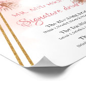 Boho getrocknete Palm-Blätter Rosa Signature Drink Poster (Ecke)