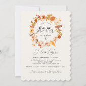 Boho getrocknete rustikale Flora Herbst Brautparty Einladung (Vorderseite)