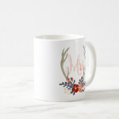 Boho Geweih-Frau Mug Kaffeetasse (VorderseiteRechts)