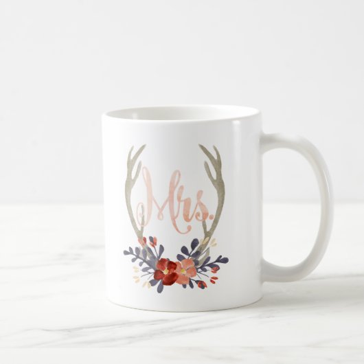 Boho Geweih-Frau Mug Kaffeetasse (Rechts)