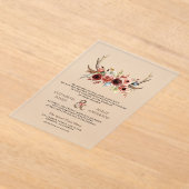 Boho Geweih Terrakotta Blumen Hochzeit Acryleinladungen (Ablage )