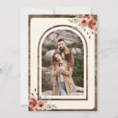 Boho Geweih Terrakotta Blumen Hochzeitsfoto Save The Date (Rückseite)