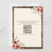 Boho Geweih Terrakotta Blumen QR-Code Hochzeit Einladung (Rückseite)