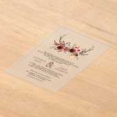 Boho Geweih Terrakotta Blumenhochzeit Acryleinladungen (Ablage )