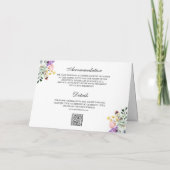 Boho Geweih Wildblumen Blumen QR-Code Hochzeit Einladung (Rückseite)