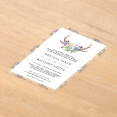 Boho-Geweih-Wildblumen-Hochzeit Acryleinladungen (Ablage )