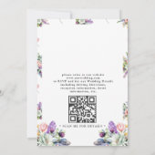 Boho-Geweih-Wildblumen-rustikale-QR-Code-Hochzeit Einladung (Rückseite)