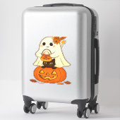 Boho Ghost & Black Cat - Trick oder Trete auf eine Aufkleber (Koffer)