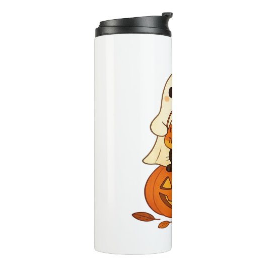 Boho Ghost & Black Cat - Trick oder Trete auf eine Thermosbecher (Nach links gedreht)