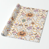 Boho Ghosts & Pumpkins Halloween Geschenkpapier (Ungerollt)