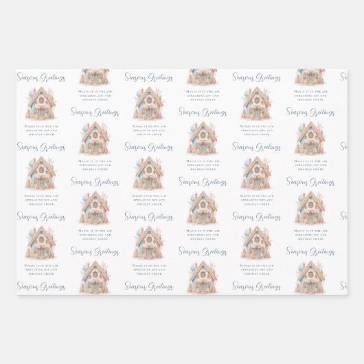 Boho Gingerbread House Quotes Name Weihnachten Geschenkpapier Set (Vorderseite 3)