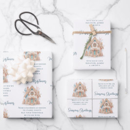 Boho Gingerbread House Quotes Name Weihnachten Geschenkpapier Set