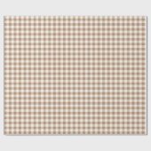 Boho-Gingham-Muster Kariert Braun Beige Geschenkpapier (Flach)