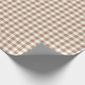 Boho-Gingham-Muster Kariert Braun Beige Geschenkpapier (Ecke)