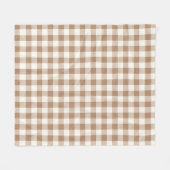 Boho-Gingham-Muster Kariert Karomuster Tan Braun Fleecedecke (Vorderseite (Horizontal))