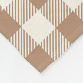 Boho-Gingham-Muster Kariert Karomuster Tan Braun Fleecedecke (Ecke)