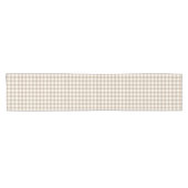 Boho-Gingham-Muster Kariert Neutral Kurzer Tischläufer (Horizontal)