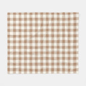 Boho-Gingham-Muster Karo kariert Beige Braun Fleecedecke (Vorderseite (Horizontal))
