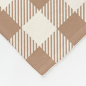 Boho-Gingham-Muster Karo kariert Beige Braun Fleecedecke (Ecke)