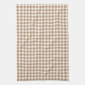 Boho-Gingham-Muster Karo kariert Beige Braun Geschirrtuch (Vertikal)