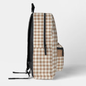 Boho-Gingham-Muster Karo kariert braun Name Bedruckter Rucksack (Links)