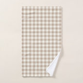 Boho-Gingham-Muster Karo Kariert Neutral Badhandtuch Set (Handtuch)