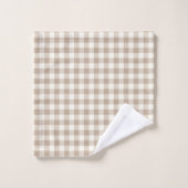 Boho-Gingham-Muster Karo Kariert Neutral Badhandtuch Set (Waschlappen)