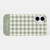 Boho-Gingham-Muster Karo kariert Sage Name iPhone 16 Hülle (Rückseite (Horizontal))