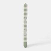 Boho-Gingham-Muster Karo kariert Sage Name iPhone 16 Hülle (Rechte Seite)