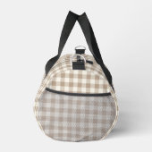 Boho-Gingham-Muster Karo-Muster neutrales Monogram Duffle Bag (Rechts)