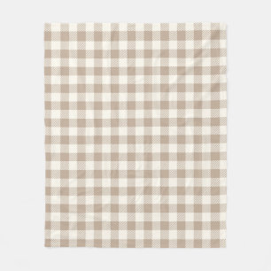 Boho-Gingham-Muster Karo neutral Fleecedecke