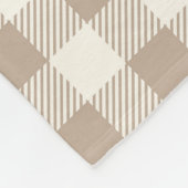 Boho-Gingham-Muster Karo neutral Fleecedecke (Ecke)