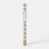 Boho-Gingham-Muster Karo neutral Name iPhone 16 Hülle (Linke Seite)