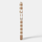 Boho Gingham Pattern Plaid Checkered Brown Name Case-Mate iPhone Hülle (Rückseite / Links)