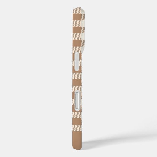 Boho Gingham Pattern Plaid Checkered Brown Name Case-Mate iPhone Hülle (Rückseite / Rechts)