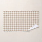 Boho Gingham Pattern Plaid Checkered Neutral Badhandtuch Set (Handtuch)